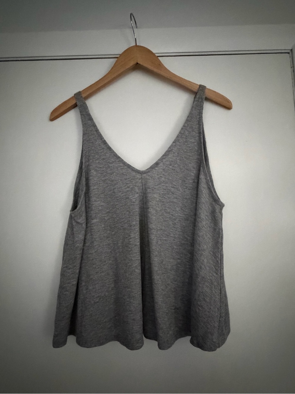 Free People Gray V-Neck Swing Tank